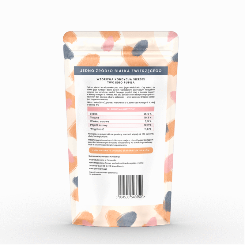 BON BON Indyk – Piękna sierść<br>Przysmaki z dodatkiem funkcyjnym<br>80g