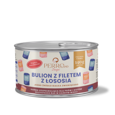 Bulion z filetem z łososia dla psa i kota<br>PERROland Soups<br>140g