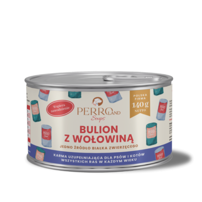 Bulion z wołowiną dla psa i kota<br>PERROland Soups<br>140g