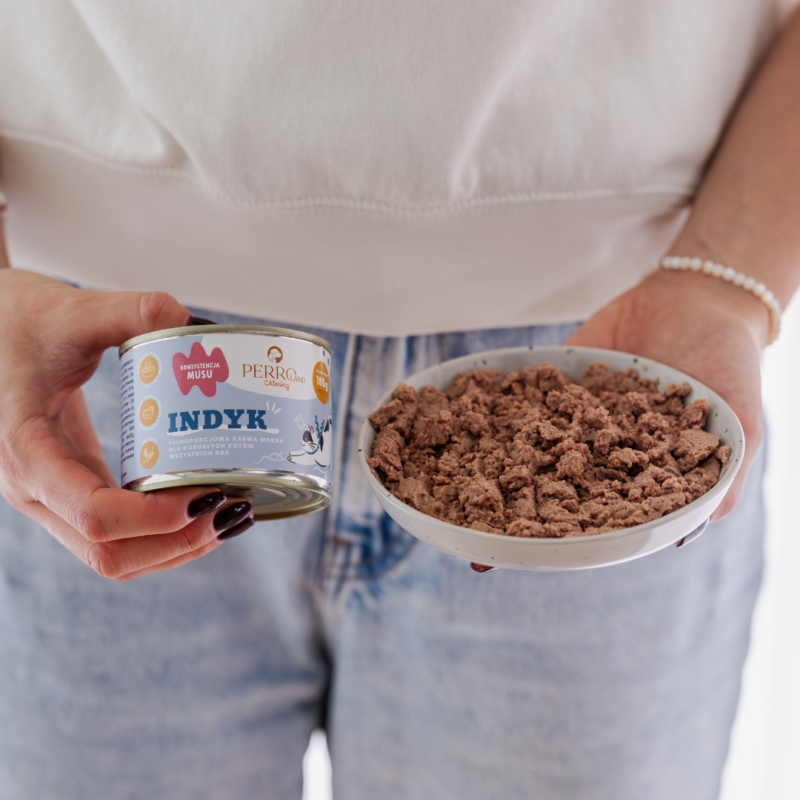 Indyk – karma mokra dla kotów<br>PERROland CATering<br>185g lub 400g