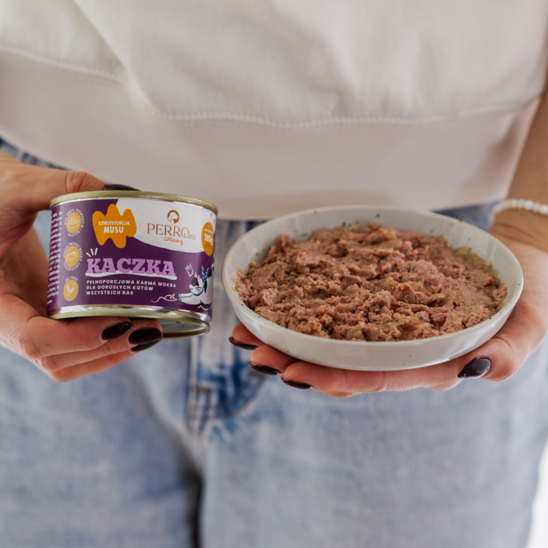 Kaczka – karma mokra dla kotów<br>PERROland CATering<br>185g lub 400g