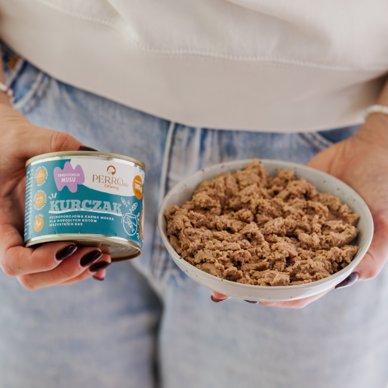 Kurczak – karma mokra dla kotów<br>PERROland CATering<br>185g lub 400g