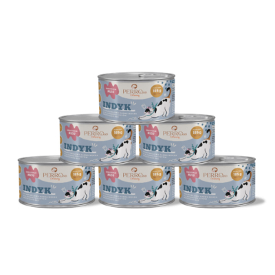Indyk – karma mokra dla kotów<br>PERROland CATering<br>185g lub 400g <BR>6-pak