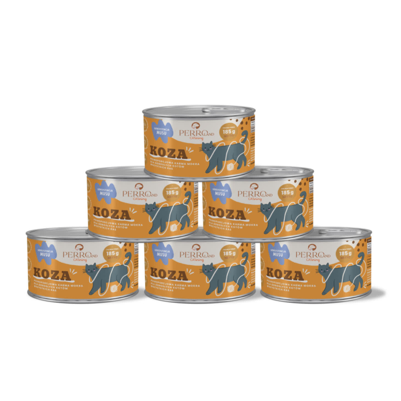 Koza – karma mokra dla kotów<br>PERROland CATering<br>185g lub 400g <BR>6-pak