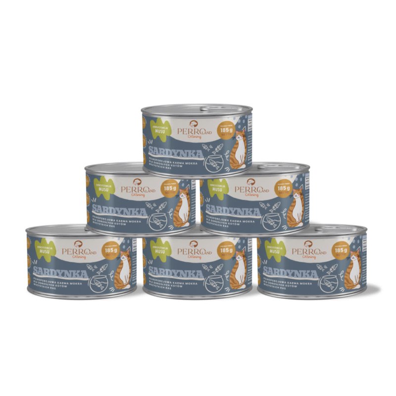 Sardynka – karma mokra dla kotów<br>PERROland CATering<br>185g <BR>6-pak