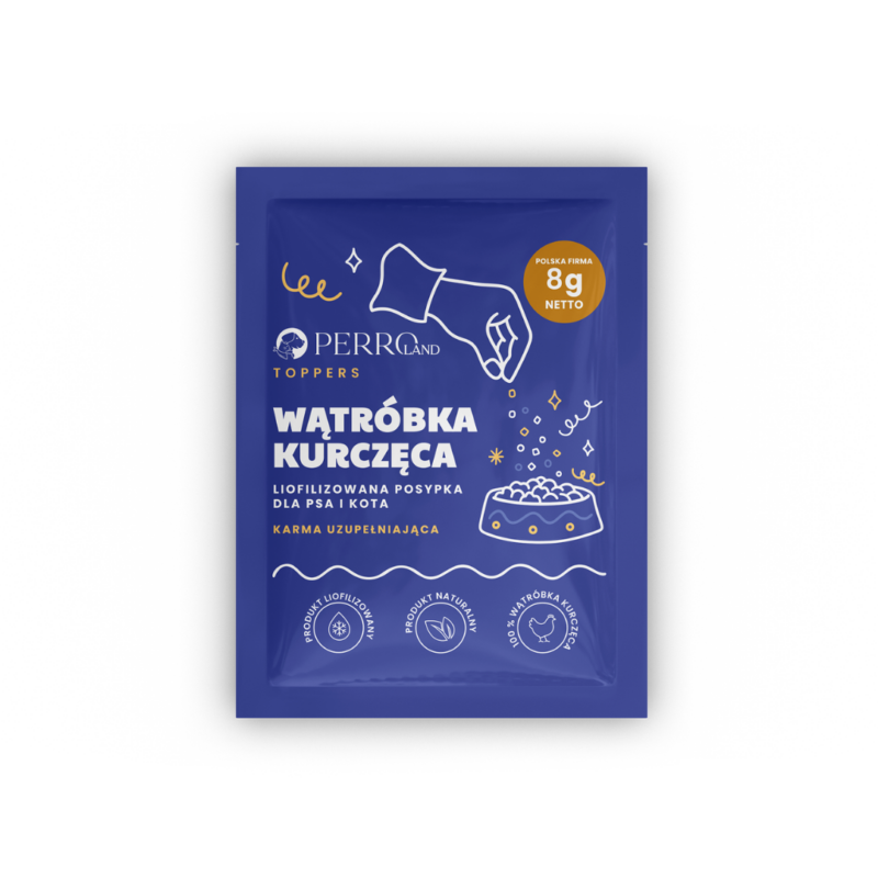 Wątróbka kurczęca<br>liofilizowana posypka<br>PERROland TOPPERS<br>8g