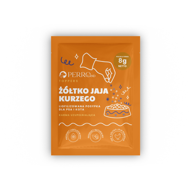 Żółtko jaja kurzego<br>liofilizowana posypka<br>PERROland Toppers<br>8g
